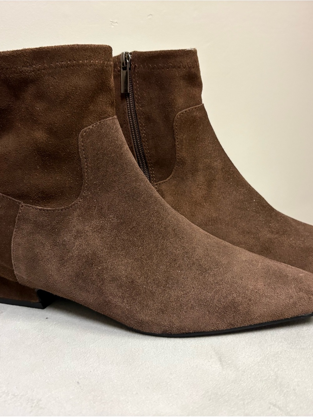 Jason Wu Brown Suede Ankle Booties with Side Zip